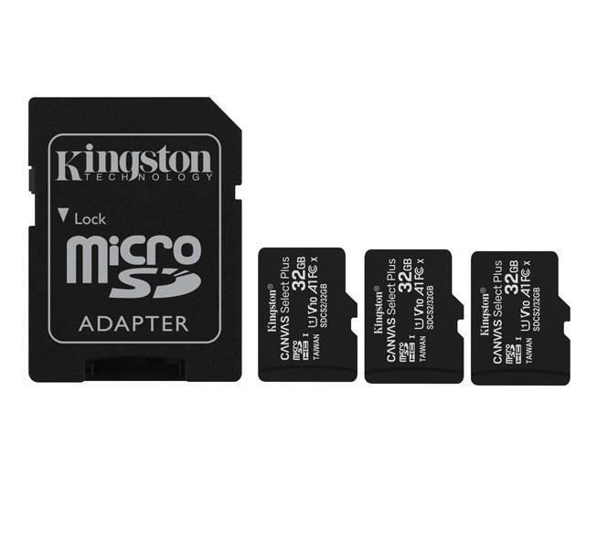 32GB micSDHC Canvas Select Plus 100R A1 C10 Three Pack + Single ADP, "SDCS2/32GB-3P1A" (timbru verde 0.03 lei)