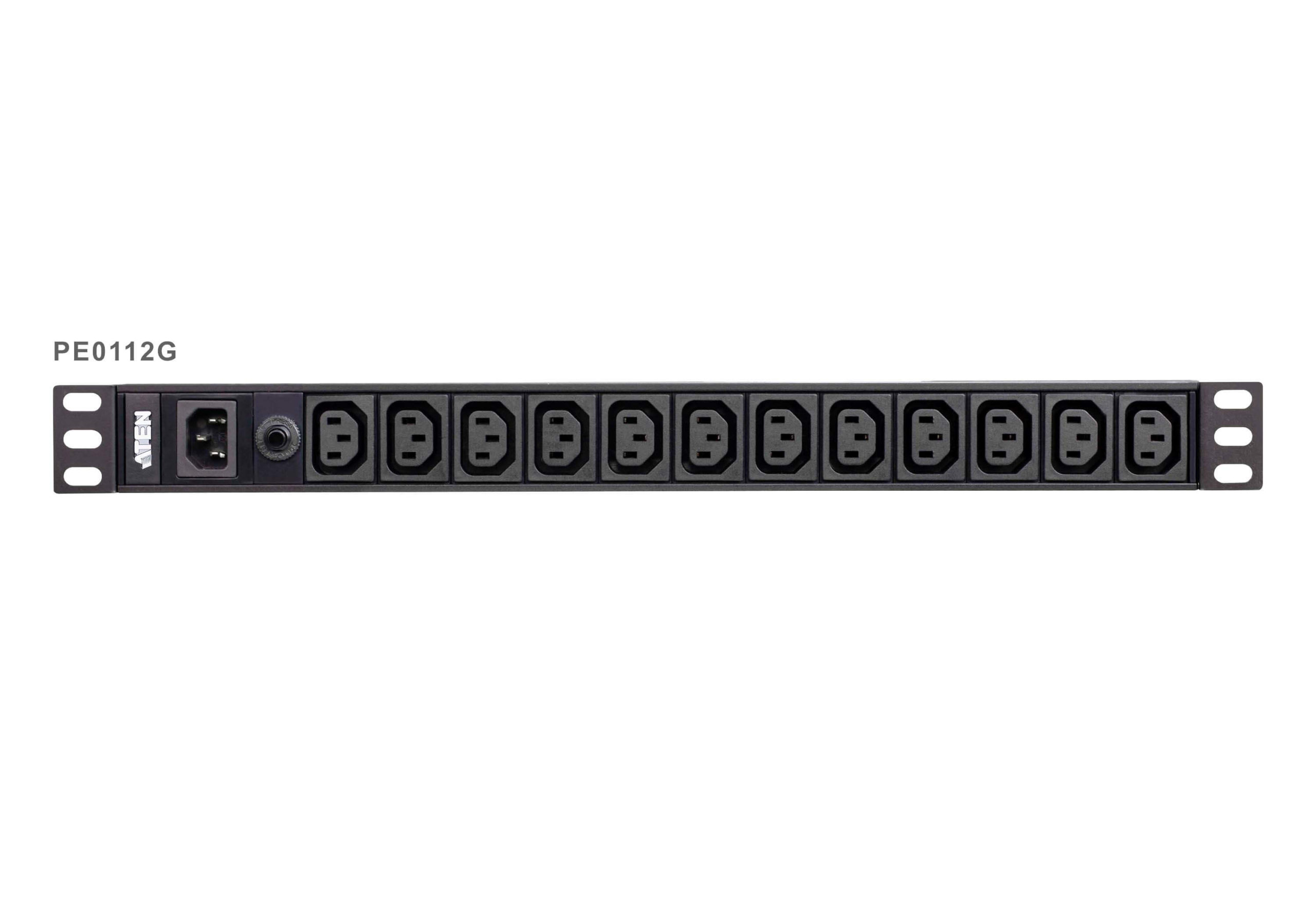 PDU ATEN, 1U 10A 12Port Basic PDU "PE0112G-AT-G" (timbru verde 4 lei)