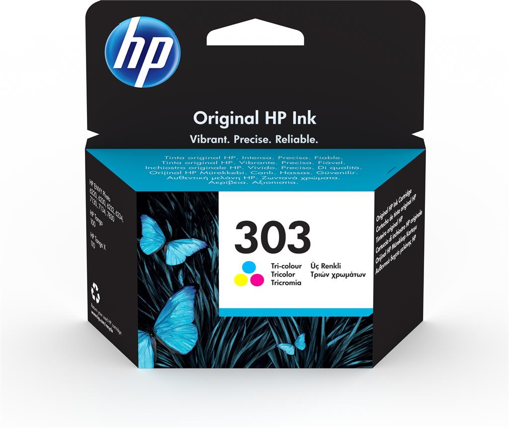 Cartus Cerneala Original HP Color, nr.303, pentru Envy Inspire 7200|7900, 165, (timbru verde 0.15 lei), "T6N01AE"