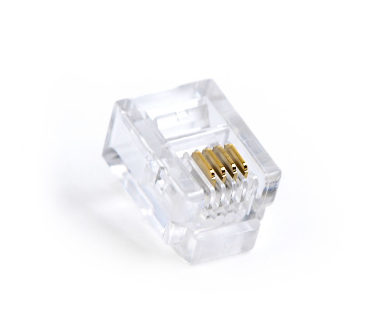 MUFA RJ-11 GEMBIRD pt. cablu telefon, telefon, RJ-11 (T), plastic, 100 buc, "MP-6P4C/100"