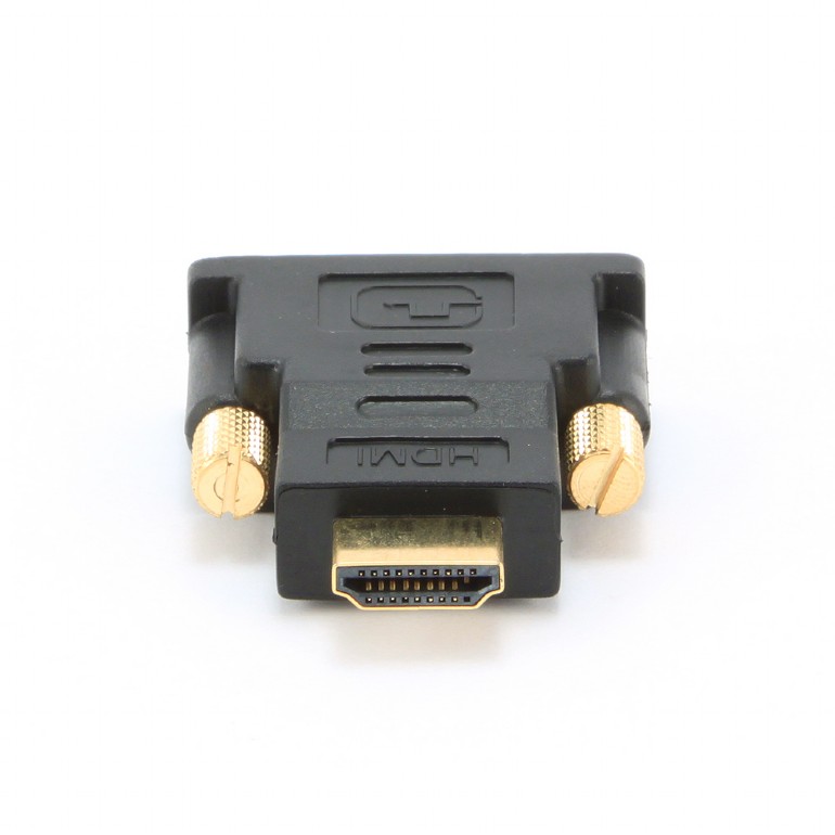 ADAPTOR video GEMBIRD, HDMI (T) la DVI-D SL (T), conectori auriti, black, "A-HDMI-DVI-1" (timbru verde 0.08 lei)