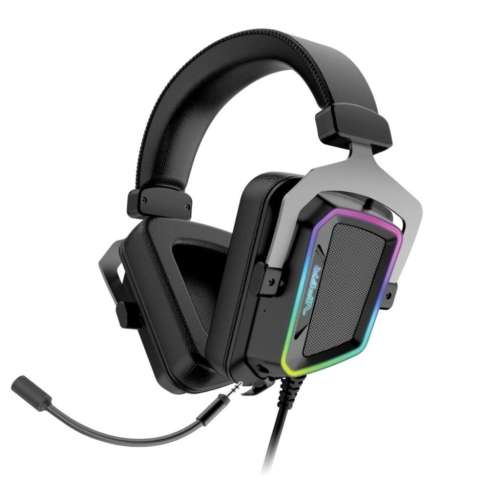 CASTI PATRIOT, "Viper V380", cu fir, gaming, utilizare multimedia, microfon pe brat, detasabil, conectare prin USB 2.0, negru, "PV3807UMXEK", (timbru verde 0.8 lei)