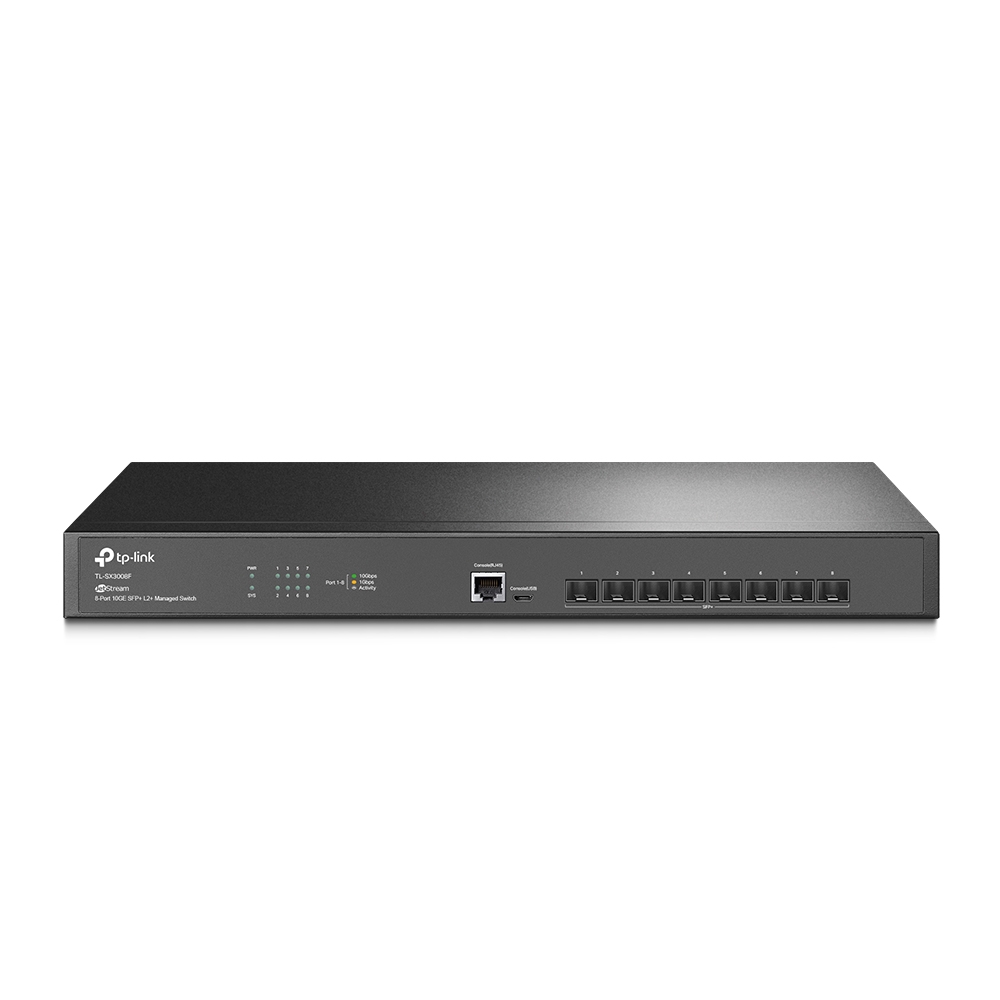 SWITCH TP-LINK 8 porturi JetStream 8-Port 10GE SFP+ L2+ Managed Switch. carcasa metalica "TL-SX3008F" (timbru verde 2 lei)