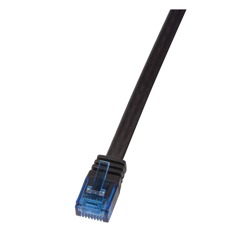 PATCH CORD UTP LOGILINK Cat6, cupru, flat, 2 m, negru, AWG32, "CF2053U" (timbru verde 0.08 lei)