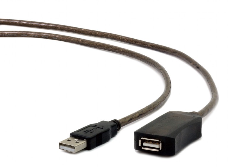 CABLU USB GEMBIRD prelungitor, USB 2.0 (T) la USB 2.0 (M), 5m, activ (permite folosirea unui cablu USB lung), black "UAE-01-5M" (timbru verde 0.08 lei)