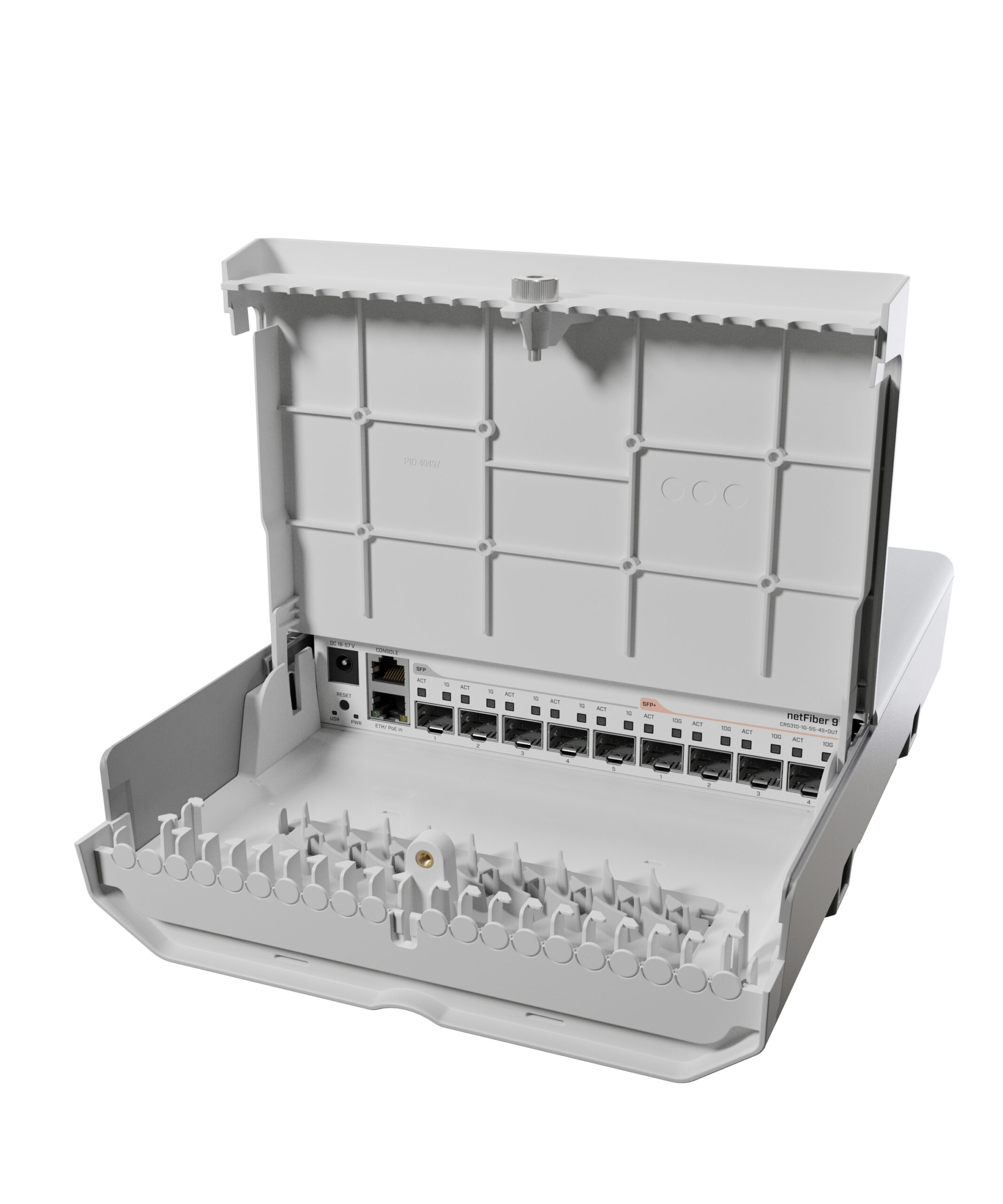 MIKROTIK CRS310-1G-5S-4S+OUT CLOUD SWITCH NETFIBER 9 1X GE 5X SFP 4X SFP+ ROUTEROS L5 "CRS310-1G-5S-4S+OUT" (timbru verde 2 lei)