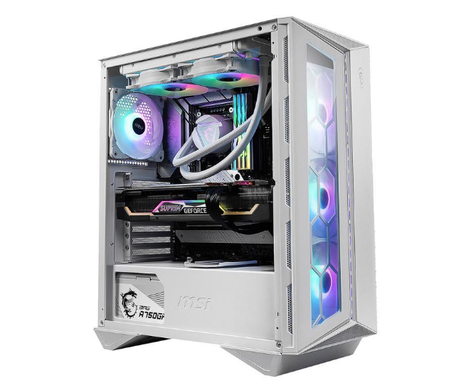 MSI MPG GUNGNIR 110R WHITE Global 2xUSB 3.0 1xType C 4x120mm ARGB Fan Tempered Glass Window Brown Box, "MPG GUNGNIR 110R WHITE" (timbru verde 0.32 lei)