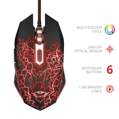 MOUSE Trust - gaming GXT 105 Izza Illuminated Gaming Mouse "21683" (timbru verde 0.18 lei)