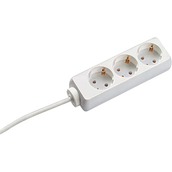 PRELUNGITOR Bachmann, Schuko x 3, conectare prin Schuko (T), cablu 3 m, protectie copii, alb, "3842715" (timbru verde 0.18 lei)