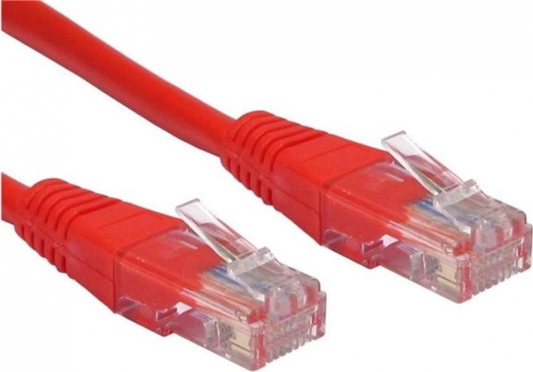 PATCH CORD UTP SPACER Cat5e, cupru-aluminiu, 0.5 m, rosu, AWG26, "SP-PT-CAT5-0.5M-R" (timbru verde 0.08 lei)
