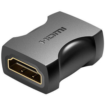 Adaptor video Vention, HDMI(M) la HDMI(M), rezolutie maxima 4K la 60Hz, conectori auriti, cupla, invelis PVC, negru, "AIRB0" (timbru verde 0.03lei) - 6922794747951