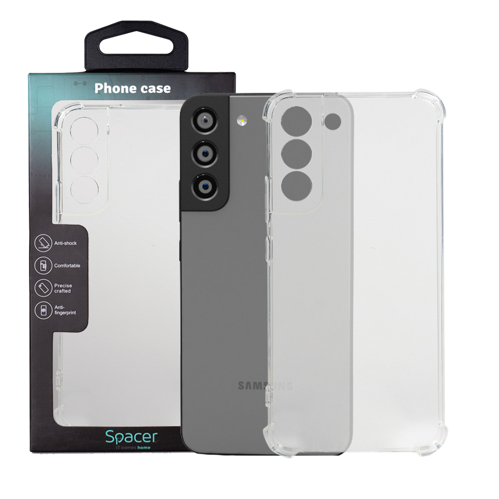 Husa Samsung Galaxy S22 Plus Spacer, transparenta, grosime 1.5mm, protectie suplimentara antisoc la colturi, material flexibil TPU "SPPC-SM-GX-S22P-CLR"