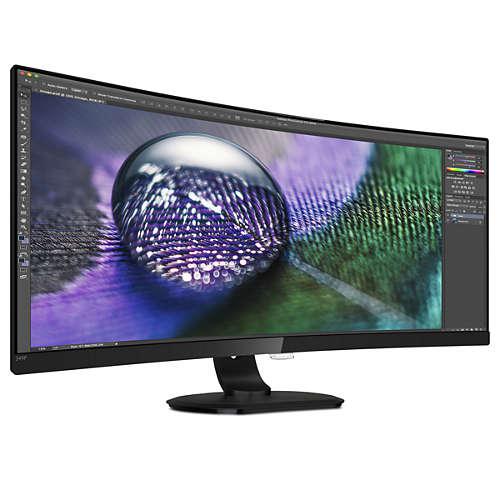 MONITOR PHILIPS 34", grafica, VA, UWQHD (3440 x 1440), Ultra Wide, curbat, 300 cd/mp, 4 ms, HDMI, DisplayPort, "349P7FUBEB/00" (timbru verde 7 lei)