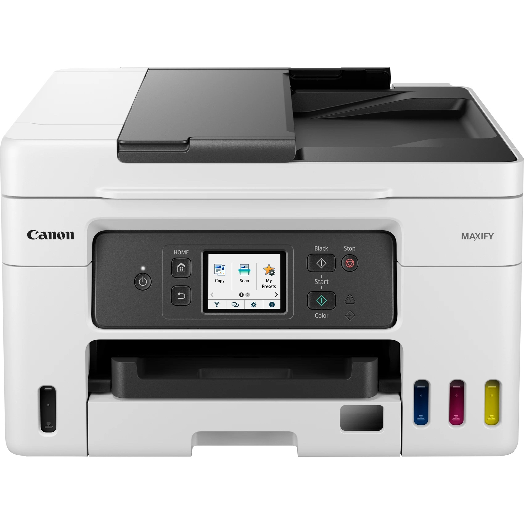 Multifunctional Inkjet CISS Color Canon GX4040, A4, Functii: Impr.|Scan.|Cop.|Cloud, Viteza de Printare Monocrom: 18ipm, Viteza de printare color: 13ipm, Conectivitate:USB|WIFI, Duplex:Da, ADF:ADF(incl.TV 11lei), 33000pag max /luna "5779C009AA"