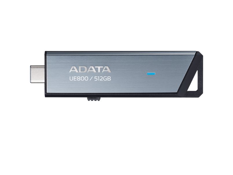 MEMORIE USB Type-C 3.2 ADATA 512 GB, retractabila, carcasa aluminiu, argintiu "AELI-UE800-512G-CSG" (timbru verde 0.03 lei)