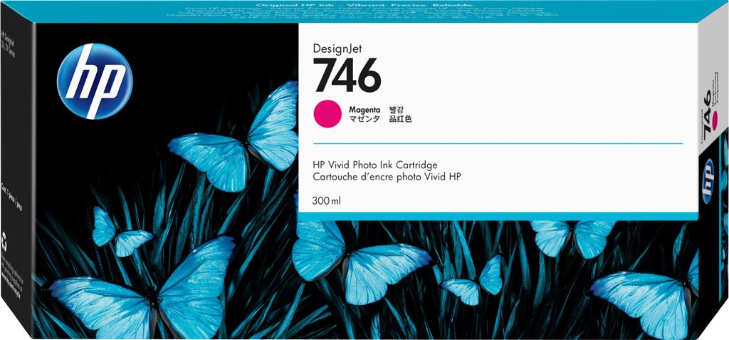 Cartus Cerneala Original HP Magenta, nr.746, pentru DesignJet Z6|Z6dr|Z9+|Z9+dr, 300ml, incl.TV 1.2 RON, "P2V78A"