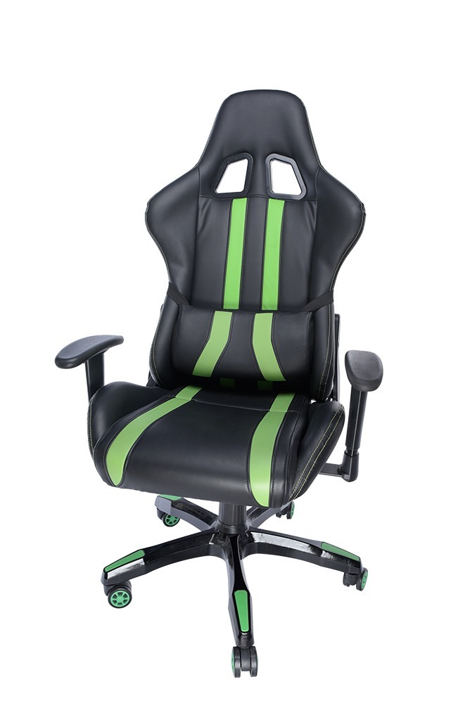 SCAUN GAMING SPACER imitatie piele, black & green, brate ajustabile, greutate max. 120kg, dimensiuni 69.5*77.5*126~132cm "SPCH-TRINITY-GRN"/45505852