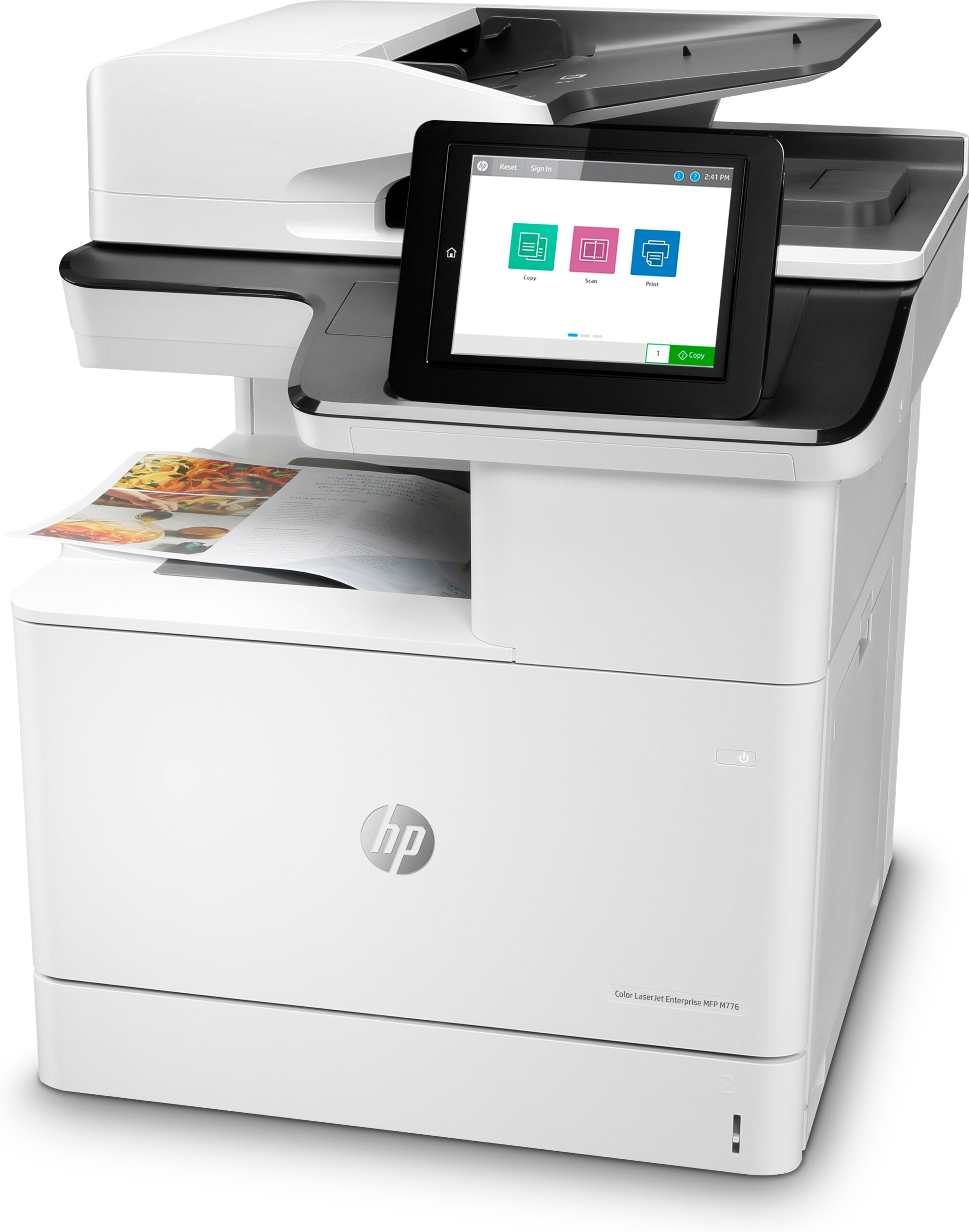 Multifunctional Laser Color HP, ENTERPRISE M776DN, A4, Functii: Impr.|Scan.|Cop.|Fax, Vit.Print. 46ppm, Conectivitate:USB|WIFI|RET, Duplex:Da, ADF:DADF(incl.TV 40lei) "T3U55A" - imagine 2