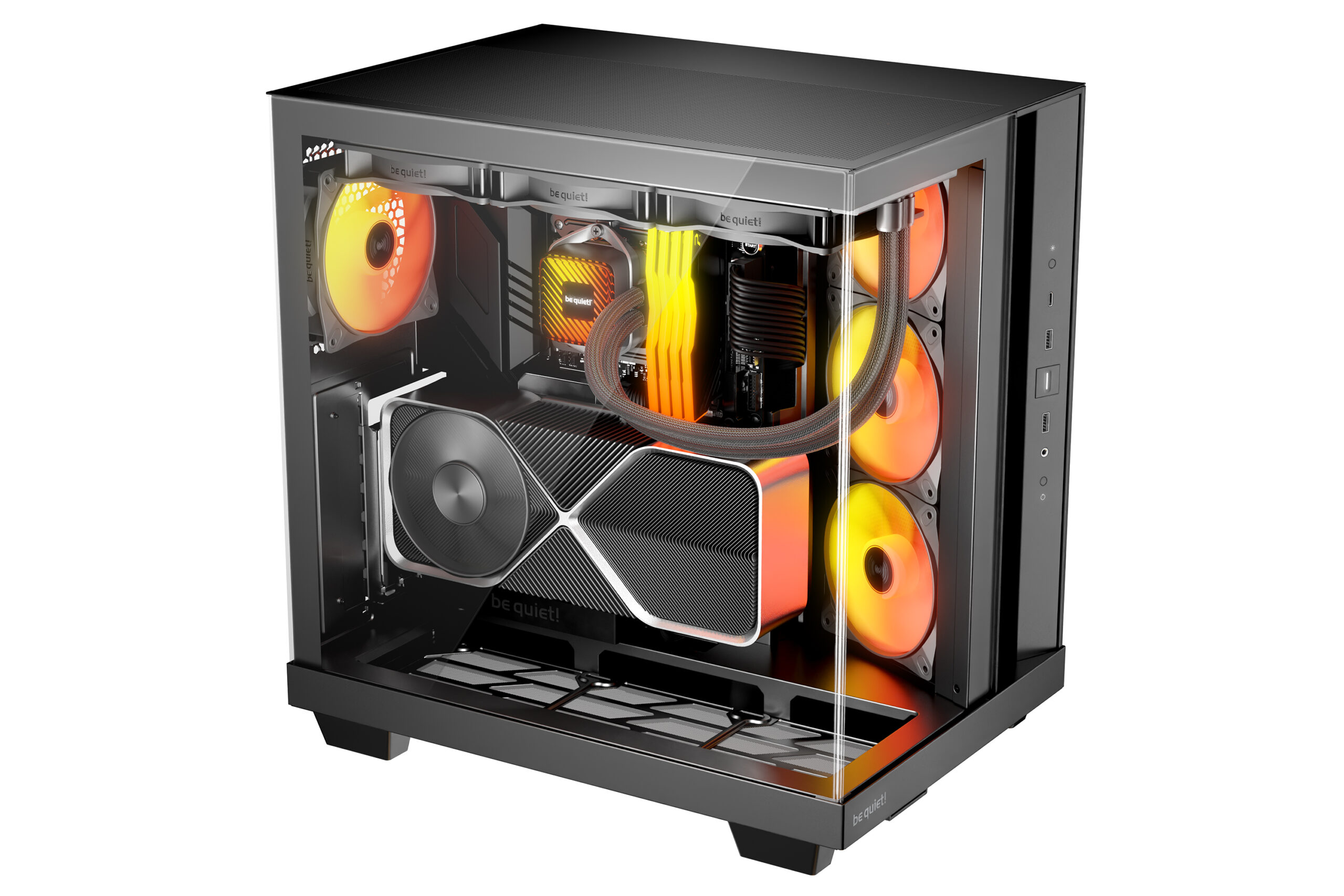 CARCASA be quiet "Light Base 500 LX Black", middle tower, gaming, fara sursa, suporta 10xfan, 4xfan inclus, , USB Type-C x 1, USBx2, audio+mic, 7 sloturi expansiune, negru, "BGW85" (timbru verde 0.32lei)