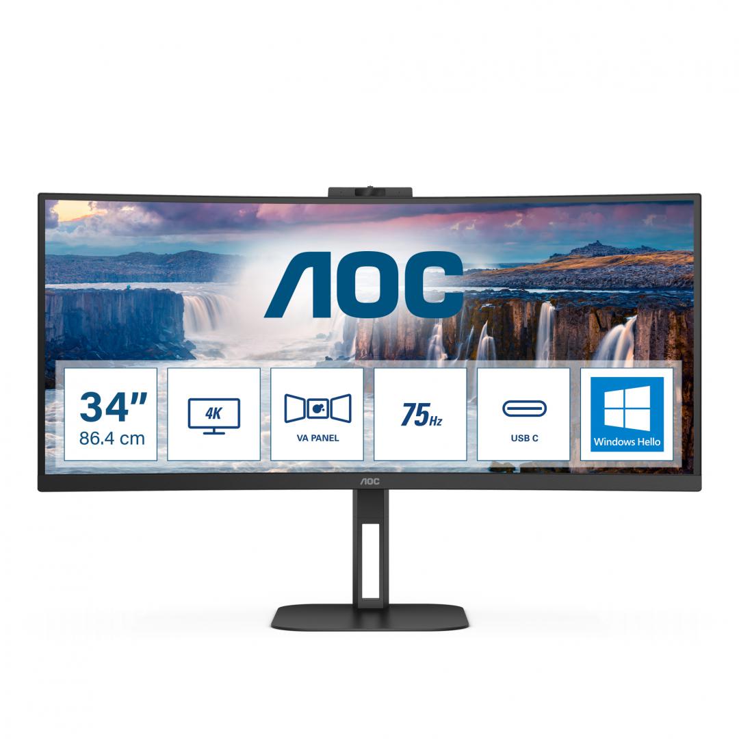 MONITOR 34" AOC CU34V5CW/BK "CU34V5CW/BK" (timbru verde 7 lei)