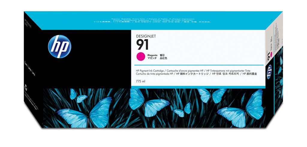 Cartus Cerneala Original HP Magenta, nr.91, pentru DesignJet Z6100, 775ml, (timbru verde 0.15 lei)"C9468A"
