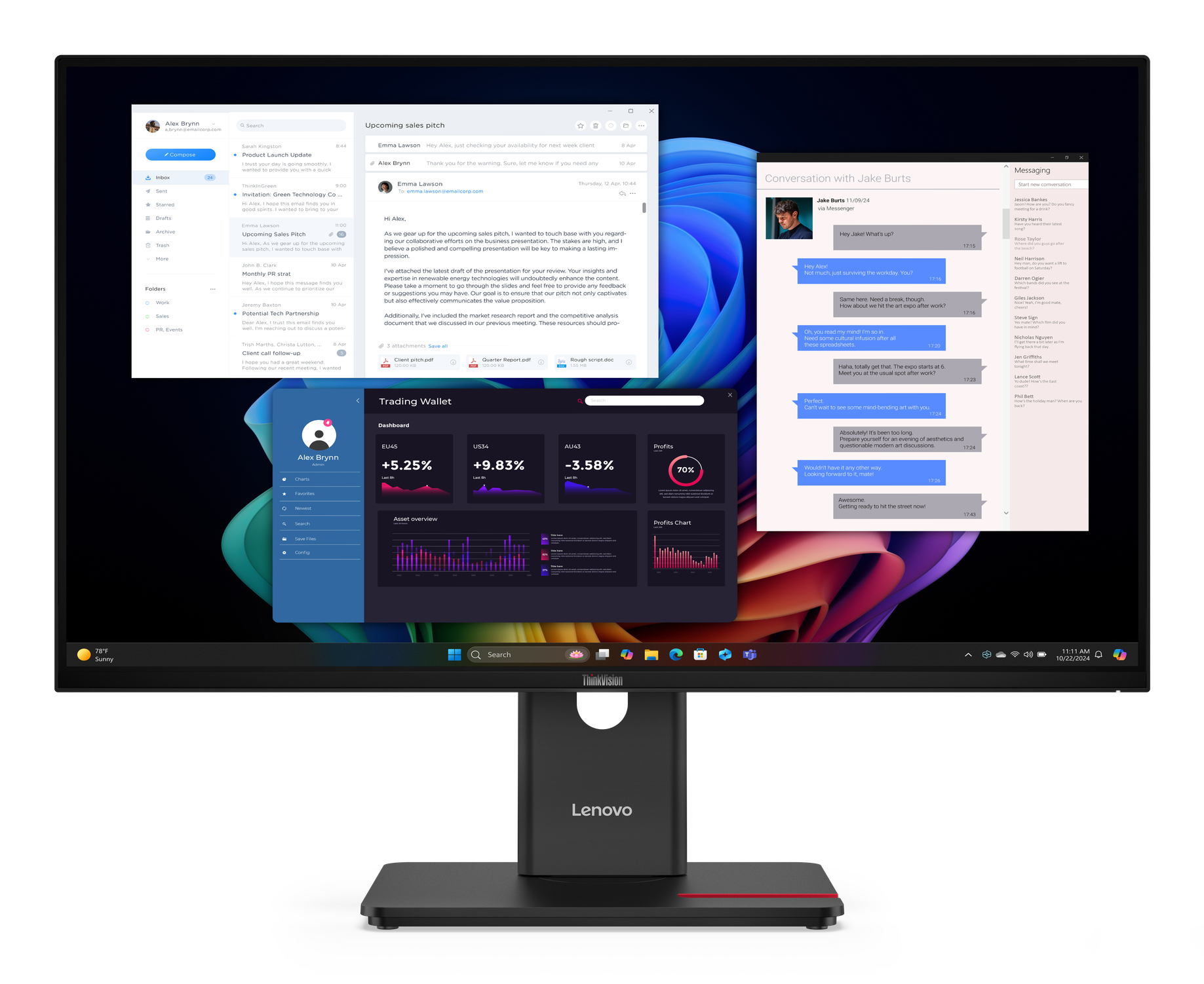 Lenovo Monitor ThinkVision T27UD-40 27" IPS UHD 4ms 350cd 1500:1 60Hz Dock HUB Tilt Swivel Lift Pivot "64AFGAT2EU" (timbru verde 7 lei)