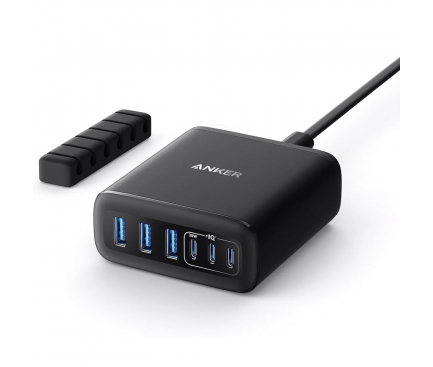 Alimentator retea Anker, max. 30W/port, 3 x USB-C, 3 x USB-A, negru, "A2154G11" (timbru verde 0.18 lei) - 0194644173500