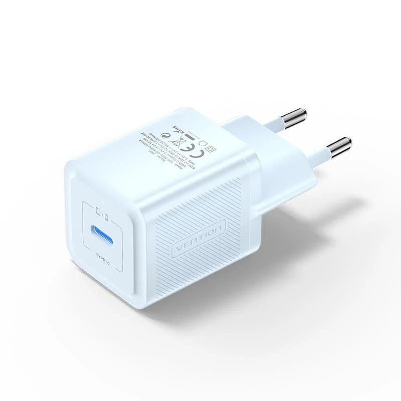 Alimentator retea Vention 20W, 1 x USB Type-C, 5V/3A, QC 3.0, albastru, "FEPL0-EU" (timbru verde 0.18 lei) - 6922794782112
