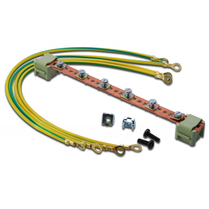 Kit de impamantare cu bara egalizatoare de potential cu 6x conexiuni, 4x cabluri diam.4mm / lungime 40cm, DECKRO "DXGKUKIT1"