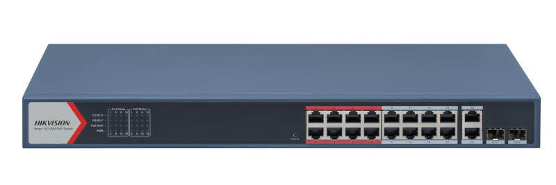 SWITCH 16PORTURI 2XGIGABIT 230W "DS-3E1318P-EI(B)" (timbru verde 2 lei)