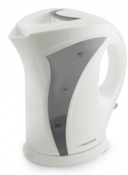 Fierbator electric Esperanza Iguazu EKK018E 2200W 1.7l Alb/Gri "EKK018E" (timbru verde 0.8 lei)