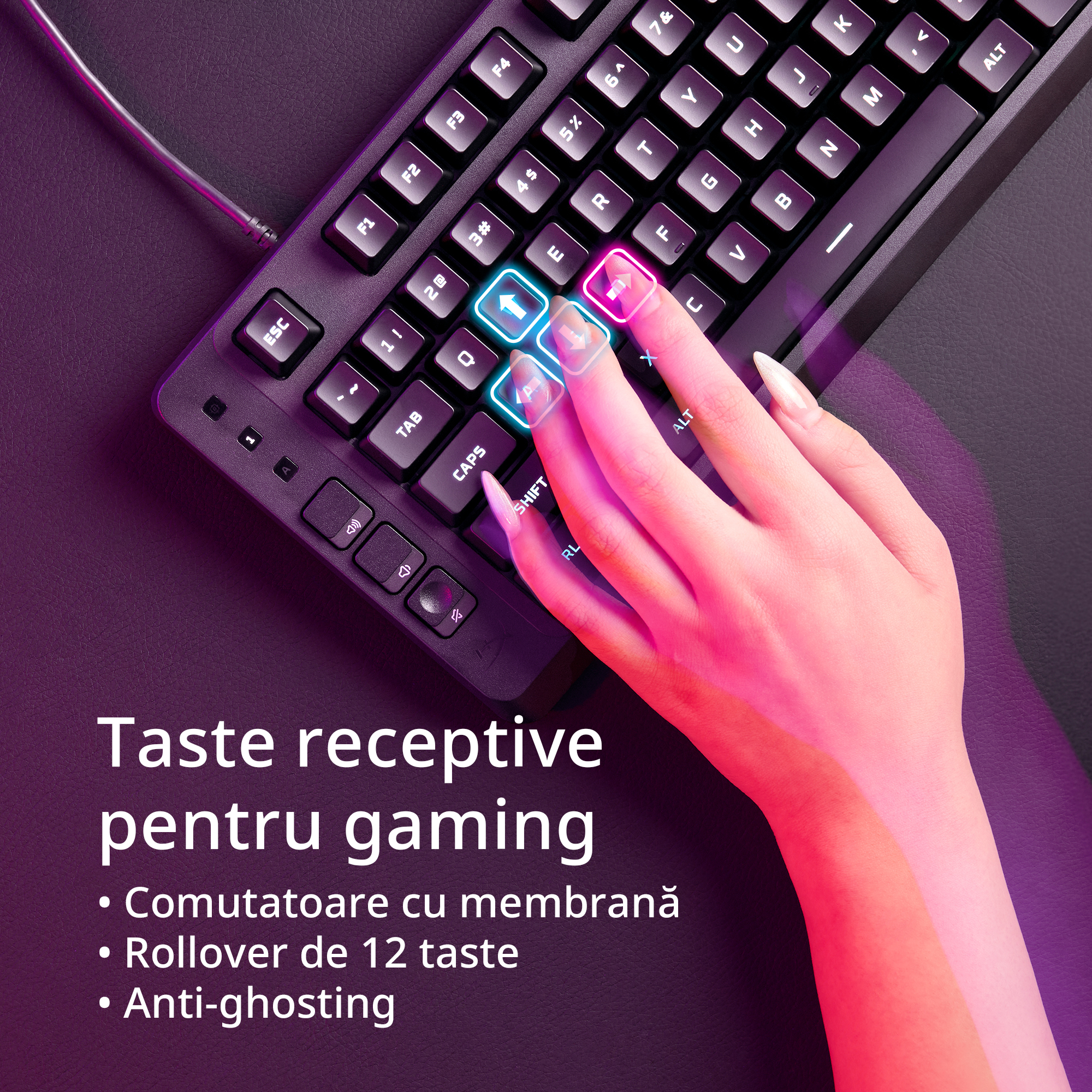 Tastatura HP HyperX Eve 1800GAM, negru"B7JE0AA" - imagine 6
