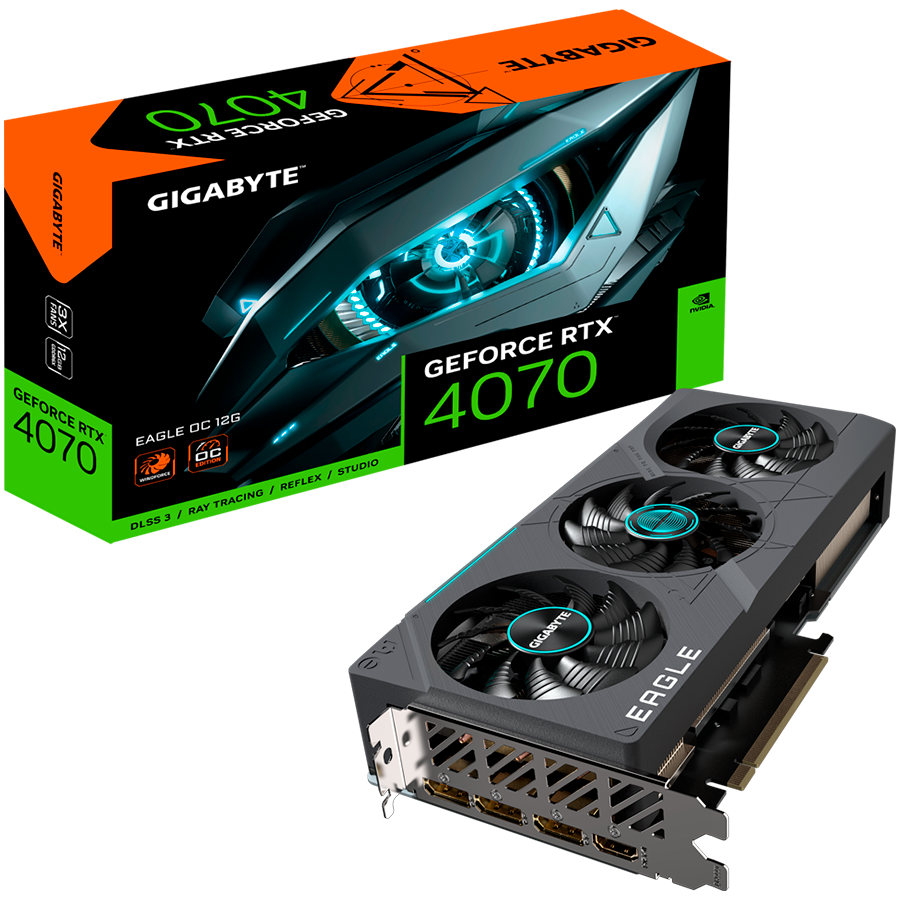 GIGABYTE Video Card NVIDIA GeForce RTX 4070 EAGLE OC 12GB, GDDR6X 12GB/192bit, PCI-E 4.0, 1x HDMI, 3x DP, Retail "GV-N4070EAGLE OC-12GD"
