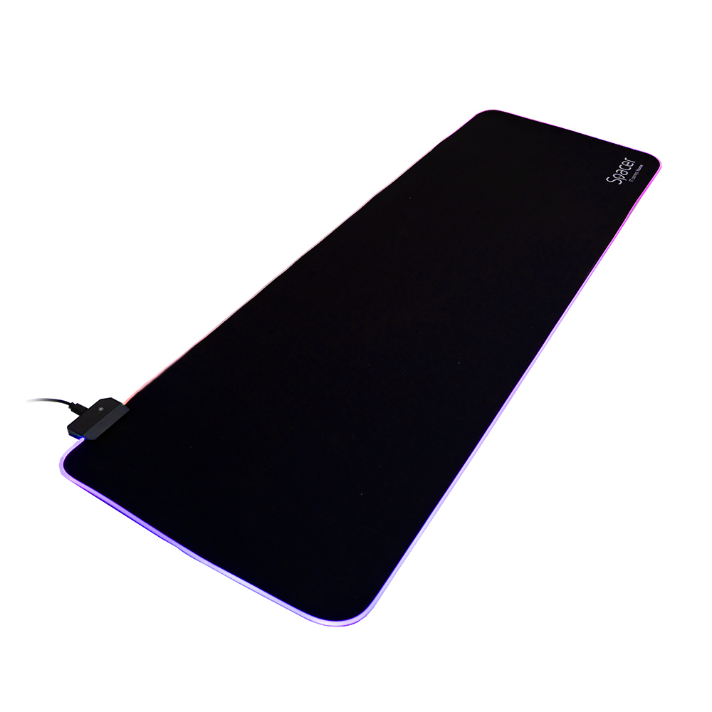 MousePAD RGB SPACER gaming, cauciuc si material textil, 900 x 300 x 3 mm, 1.8 m lungime cablu, negru "SP-PAD-GAME-RGB-B" 46501476 (timbru verde 0.45 lei)