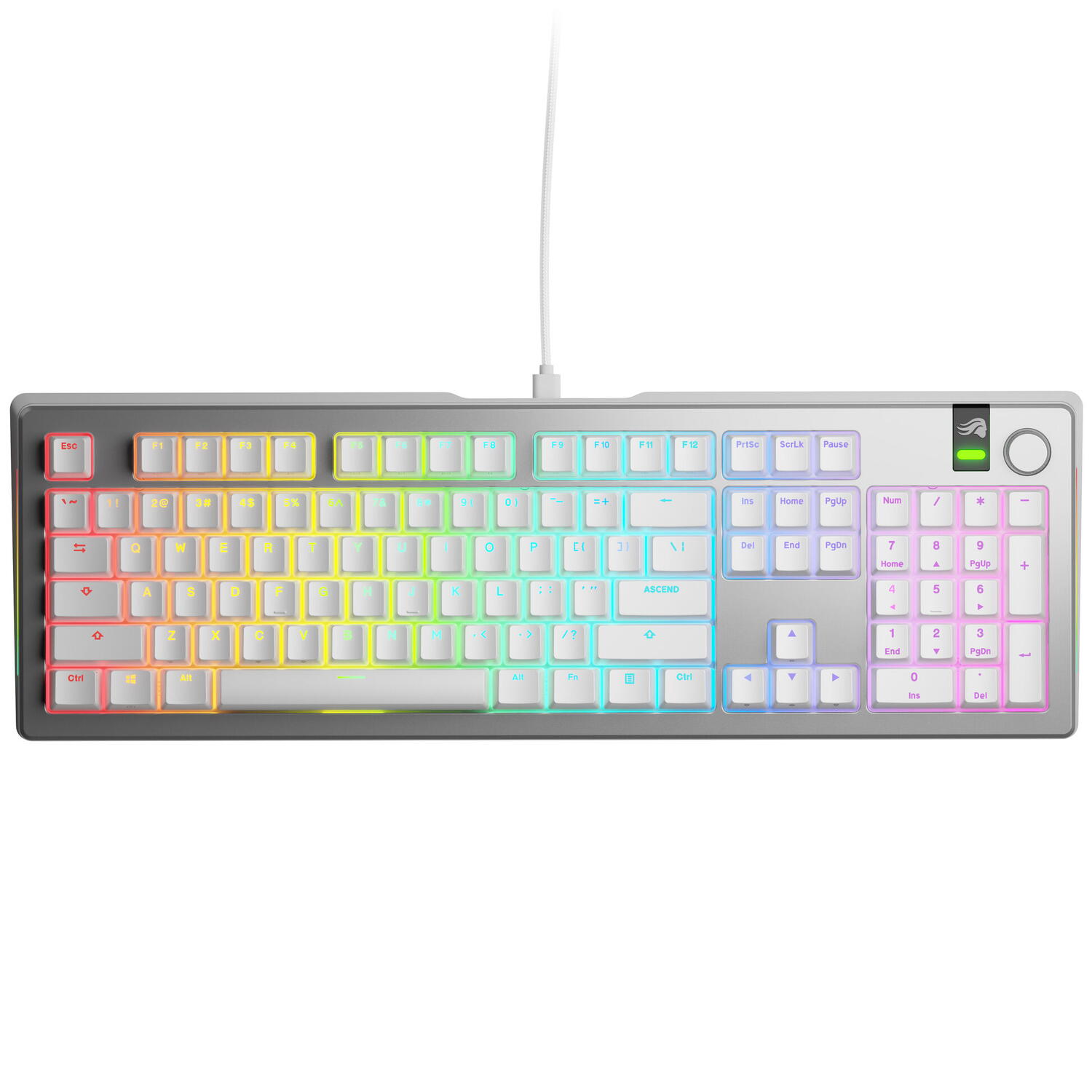 Glorious Tastatura mecanica GMMK 3 PRO 100% Prebuilt, USB-C, Fox Switches, US layout, 104 taste, Gri "GLO-KB-GMMK3-PRO-100-PB-FOX-W-SIL-US" (timbru verde 0.8 lei)
