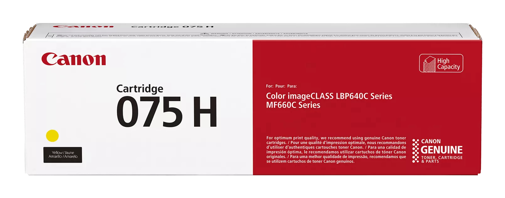 Toner Original Canon Yellow, CRG-075HY, pentruLBP646|LBP647|MF664|MF667, 2.5K, (timbru verde 1.2 lei),"6366C002AA"