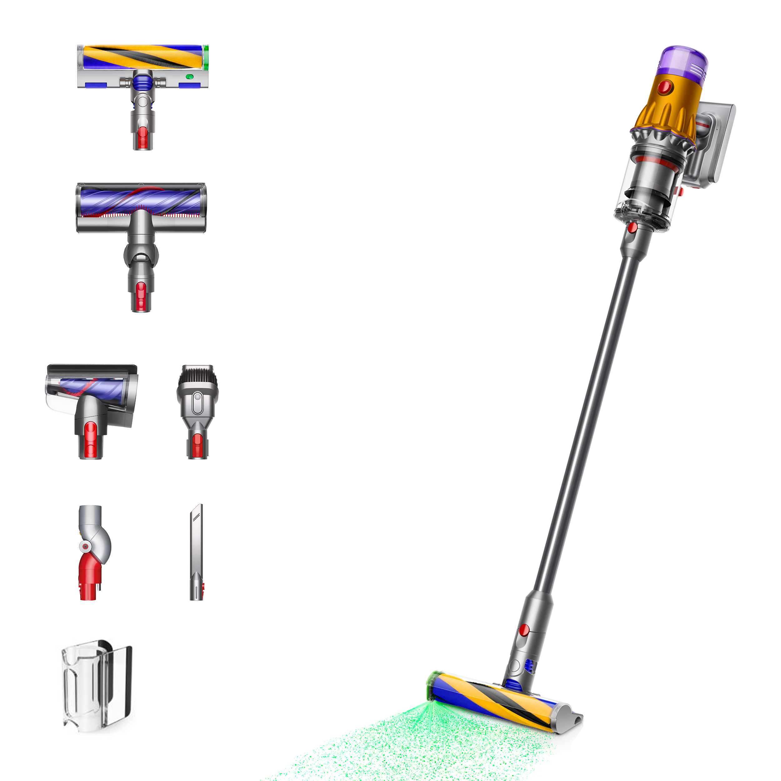 Dyson Aspirator vertical fara fir V12 Detect Slim Absolute 2023, 0.35 L, 545 W (Galben/Nichel) "448884-01" (timbru verde 4 lei)