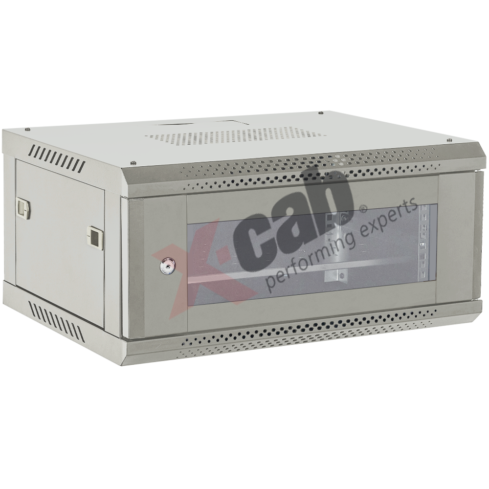 Cabinet metalic de perete 19", tip rack wallmount, 4U 600x450 mm, Xcab Gri "Xcab-4U45S.7035"