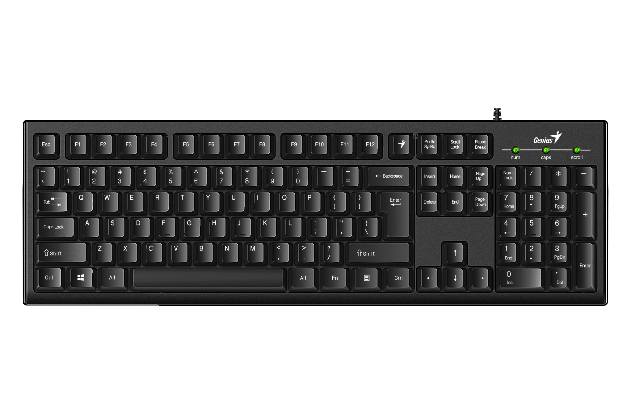 TASTATURA GENIUS USB, 104 taste, black, "Smart KB-100" "31300005400" (timbru verde 0.8 lei)