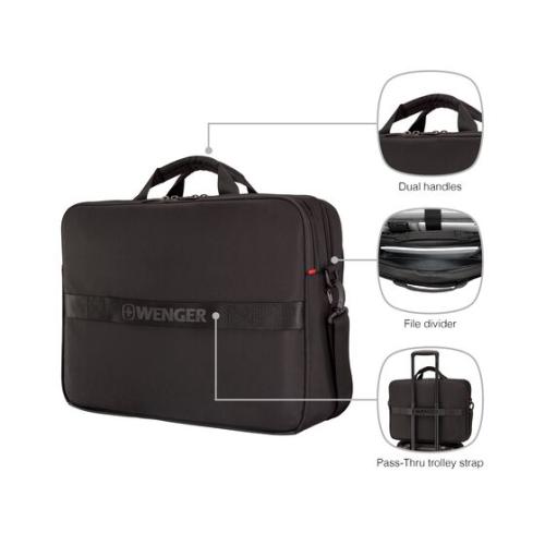 Wenger, XE Brief 17, 17" Laptop Briefcase with Tablet Pocket, Black "653301"