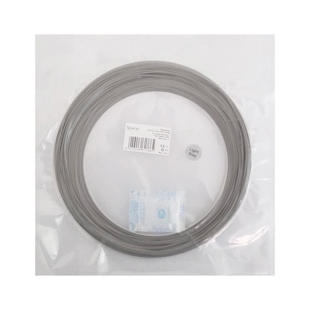 FILAMENT Spacer pt. imprimanta 3d, PLA, 1.75mm diamentru, 50g, topire 195-225 grC, grey, "SPPF-3DP-PLA1.75-01-GR-50g"