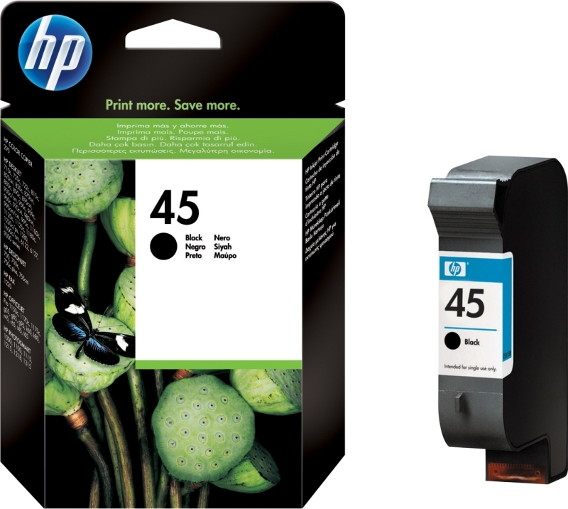 Cartus Cerneala Original HP Black, nr.45, pentru DeskJet 815|855|870|980|1100|1120|1125|1280|1600, , (timbru verde 0.15 lei), "51645AE"