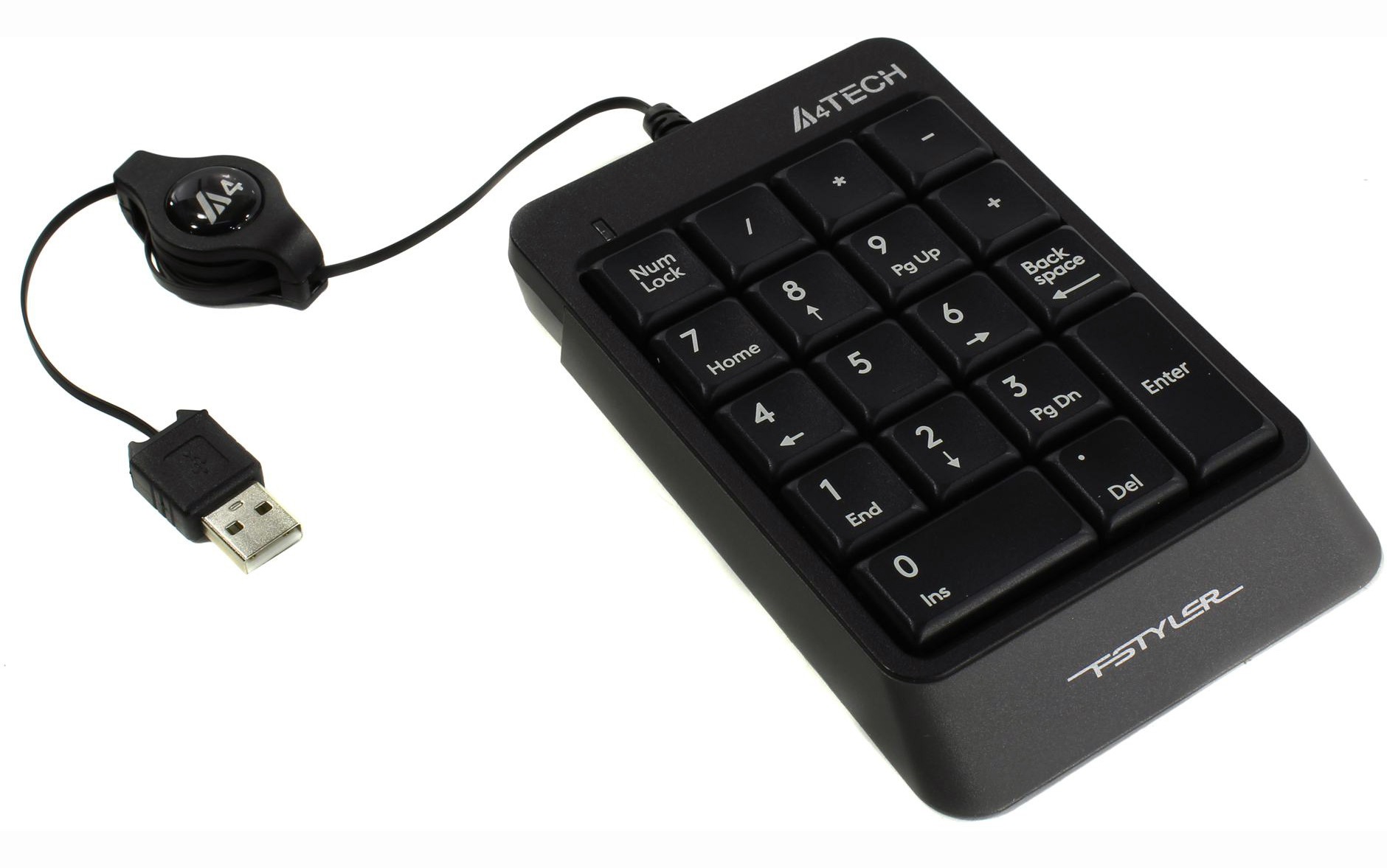 TASTATURA numerica A4TECH Fstyler, 18 taste, USB, 70cm retractabil, compact design, grey, "FK-13-GR" (timbru verde 0.8 lei)