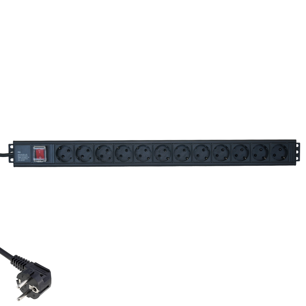 Priza de rack cu montare verticala , PDU 12 posturi Schuko, Xcab "Xcab-1219"