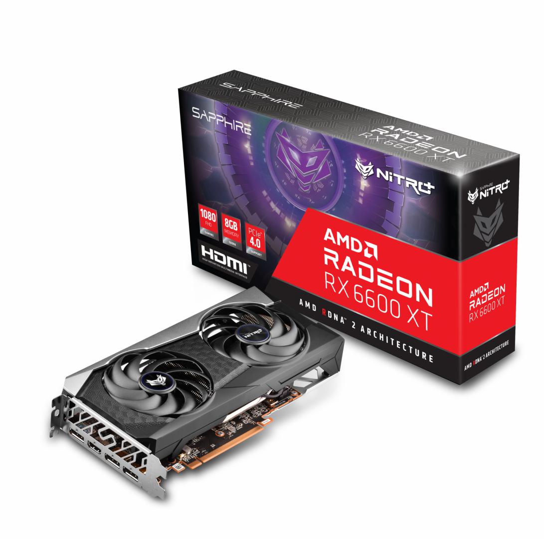 PLACA VIDEO SAPPHIRE "NITRO+ AMD Radeon RX 6600 XT", 8 GB GDDR6 128 biti, PCI Express 4.0 x 16, HDMI DisplayPort x 3, sistem racire aer, "11309-01-20G" (timbru verde 0.8 lei)