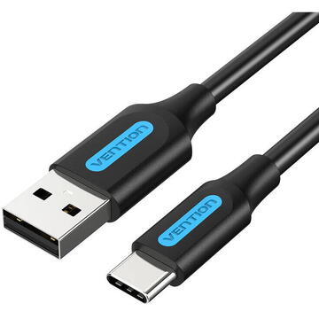 Cablu alimentare si date Vention, USB 2.0 (T) la USB Type-C (T), 0.5m rata transfer 480 Mbps, invelis PVC, negru, "COKBD" (timbru verde 0.18 lei) - 6922794748637