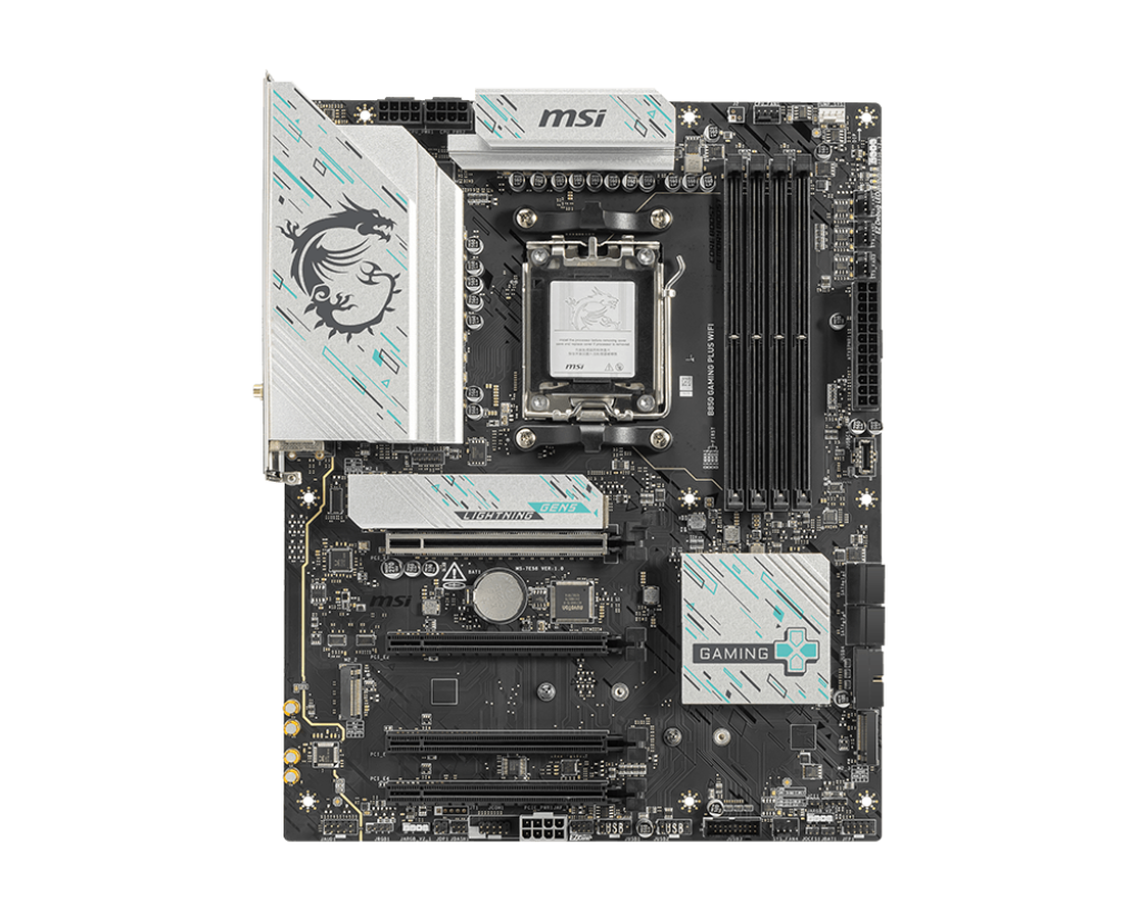 MSI B850 GAMING PLUS WIFI, ATX, Socket AM5, 4x DDR5, 4x PCIe 3.0 x16 slot, 3x M.2 slot, 4x USB 2.0, 1x USB 5Gbps, 1x USB 10Gbps, 2x USB 10Gbps Type-C, DP, 7.1 HD Audio, "B850_GAMING_PLUS_WIFI"