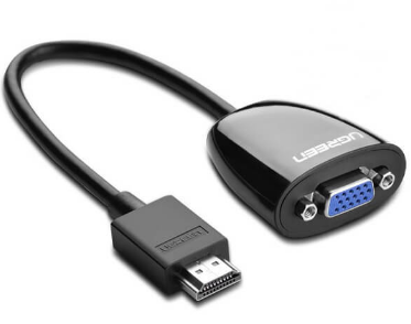 CABLU video Ugreen, "MM105" HDMI (T) la 1 x VGA (M) 1920x1080 la 60Hz fara sunet, lungime 0.15m, negru "40253" (timbru verde 0.08 lei) - 6957303842537