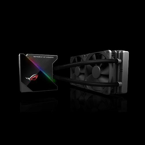 COOLER ASUS, skt. universal, racire cu lichid, vent. 120 mm x 2, 2000 rpm, LED RGB ,"ROG RYUJIN 240" (timbru verde 0.8 lei)