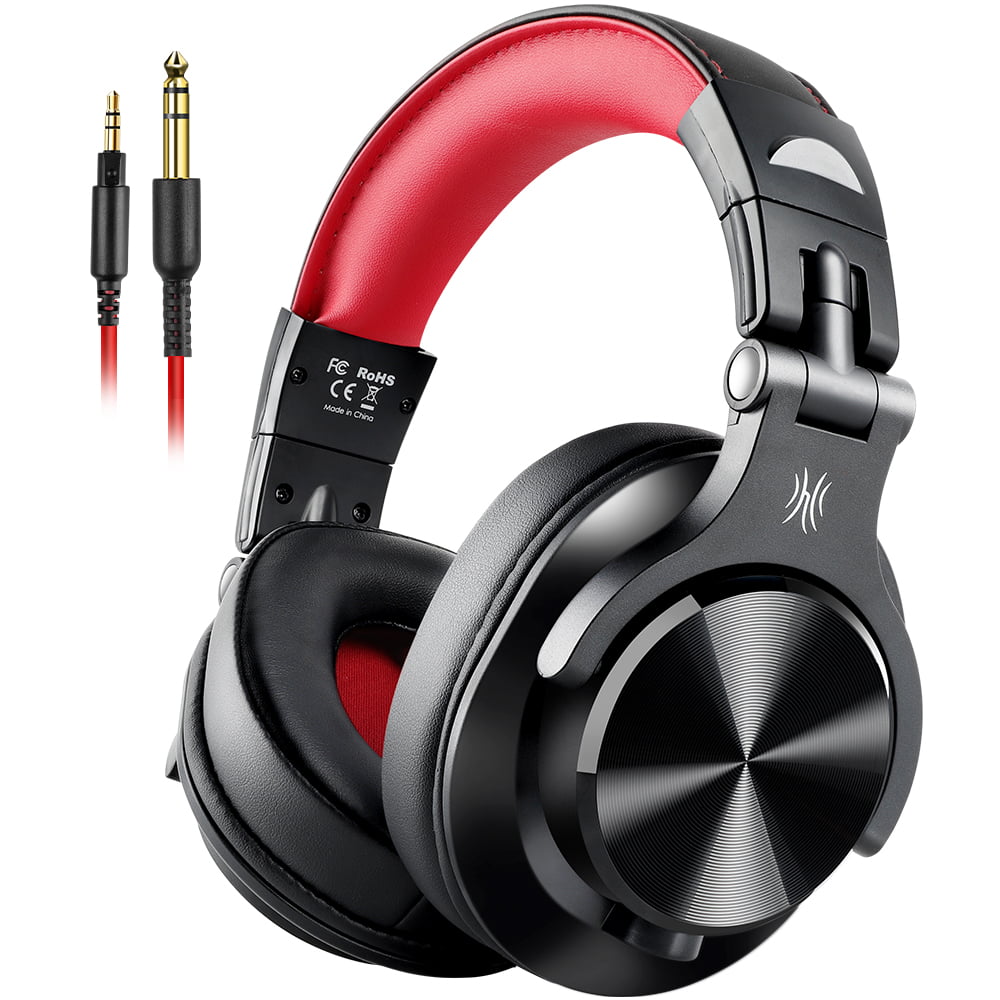 Casca OneOdio cu fir detasabil, tip over ear, utilizare profesionala, DJ, conectare prin Jack 3.5 mm | Jack 6.35 mm, difuzor 40 mm, impedanta 32 Ohm, negru | rosu, "A71-Red" (timbru verde 0.8lei)